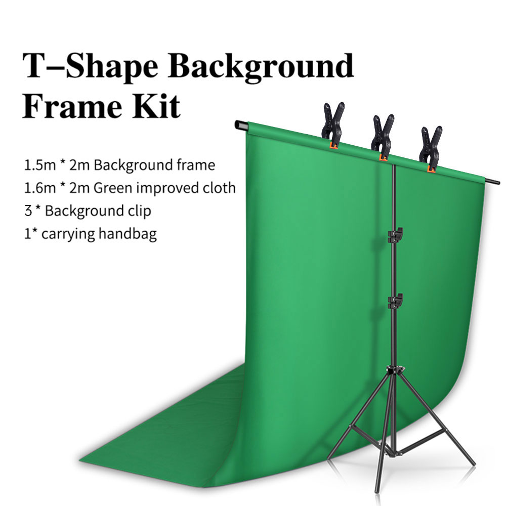 Green Screen Collapsible - 사진 스튜디오 T 모양 배경 스탠드
