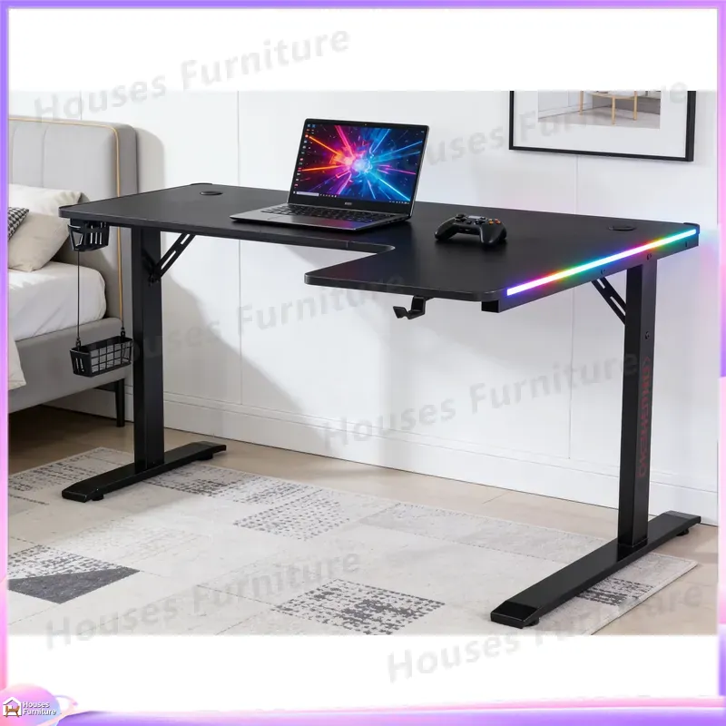Esports Gaming Setup - 대형 160cm 게이밍 책상 (LED 조명