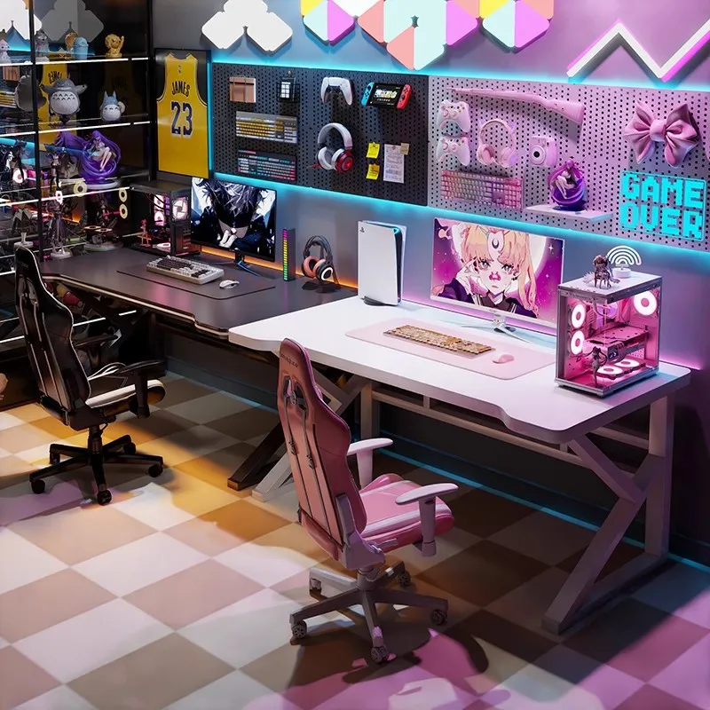Esports Gaming Setup - 더블 E-스포츠 게이밍 책상, 가정 사무실