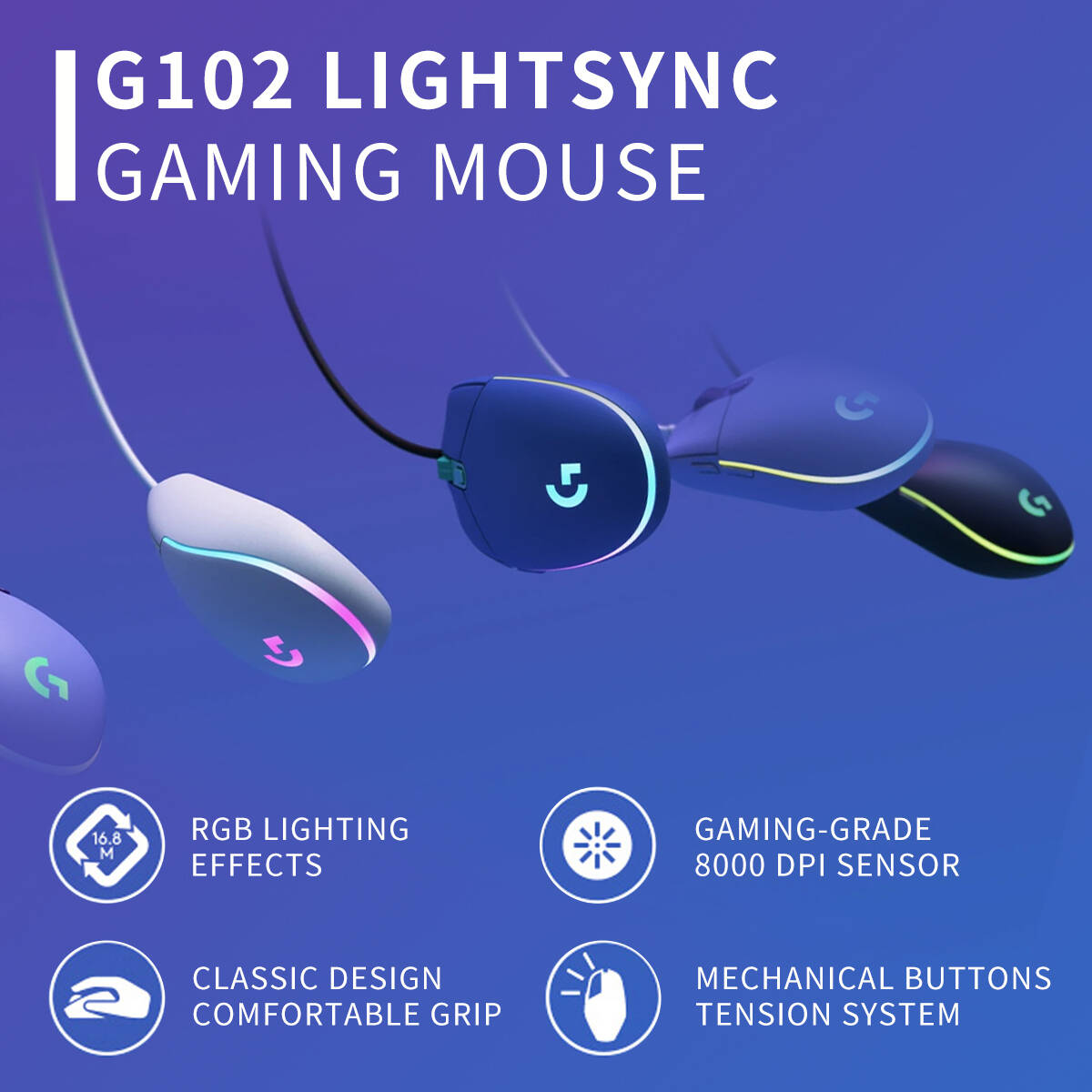 로지텍 G102 프로디지 게이밍 마우스, 유선 저지연  - Esports Online Gaming 리뷰 및 가격