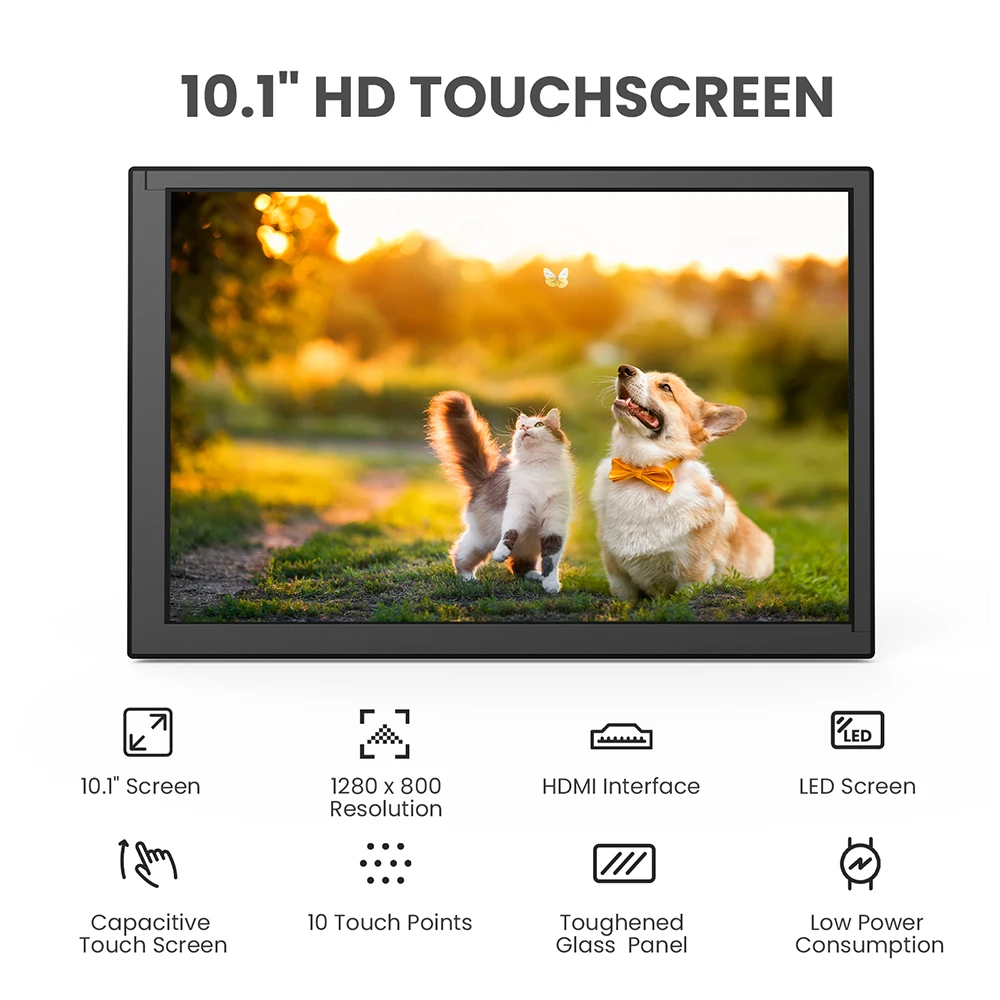 휴대용 HD 1280X800 정전식 터치 스크린 10인 - Gaming Monitor Curved 리뷰 및 가격