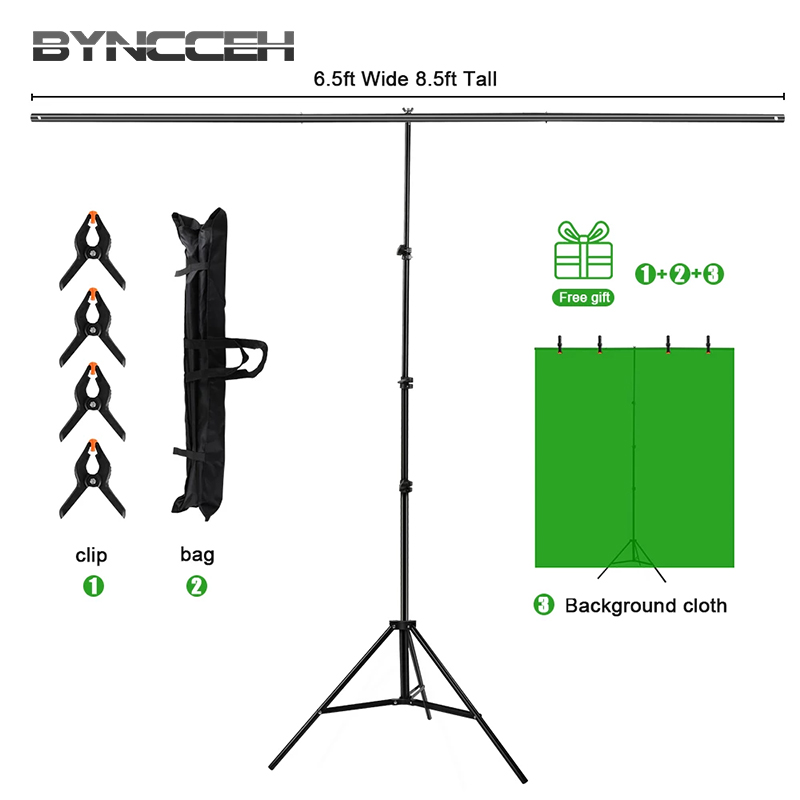 배경 사진 스튜디오 T 모양 지원 스탠드, 사진 소품용 - Green Screen Collapsible 리뷰 및 가격