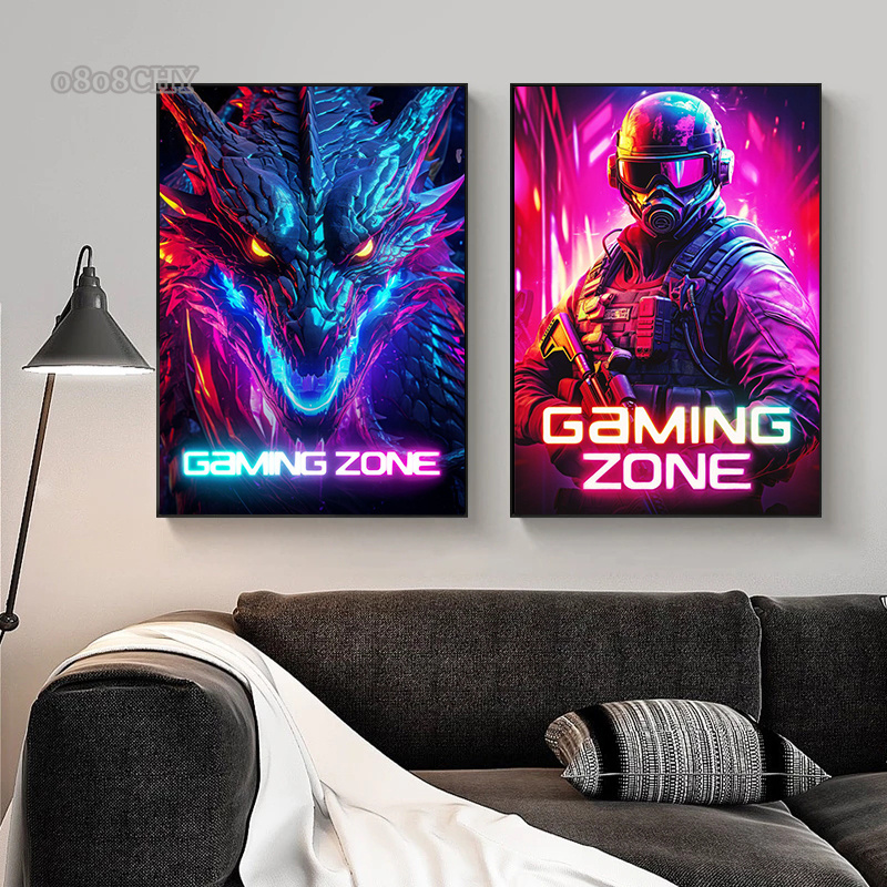 드래곤 암살자 공간 갑옷 게임 영역 캔버스 포스터 인쇄 - Esports Gaming Zone 리뷰 및 가격