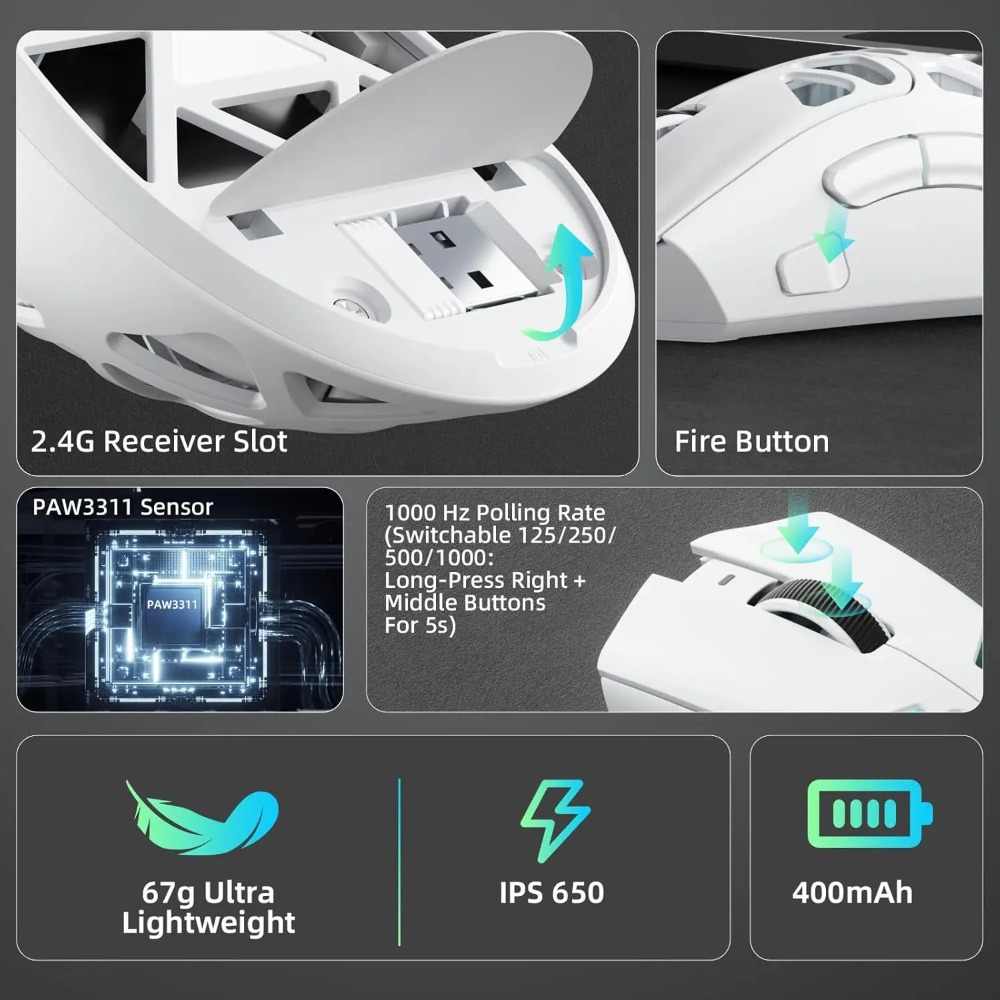 AULA SC620 게이밍 마우스 유선/블루투스/2.4 - Esports Gaming Mouse Weight Adjustable 리뷰 및 가격